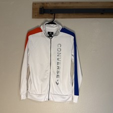 Converse Chuck Taylor Full Zip Track Jacket White Blue Red Athletic Boys Large