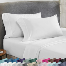 King Size Pillowcase Set - 400 Thread Count, 100 Cotton Sateen, Set of 2 Pillow