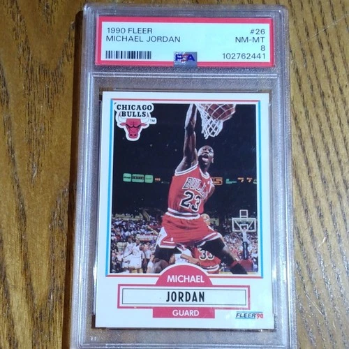 Fleer 1990 Michael Jordan #26 PSA 8 Chicago Bulls Basketball Card