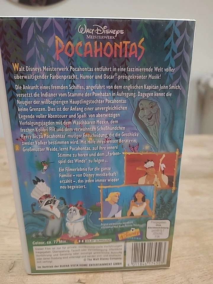 Walt  Disney Video Originale Cassette Pocahontas Eine Indianische Legende  (2) - Bild 2 von 3