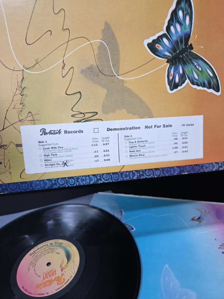 Heart Dog & Butterfly Lp Vinyl 1978 1st PROMO Press Stamp/Timing Strip/Insert EX - Image 3 of 4