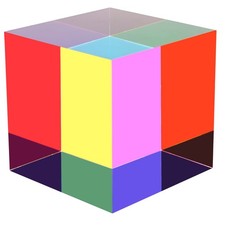 CMYCUBE CMY Colorful Cube, 3.93 inch 100mm Acrylic Mixing Color Cube 100mm