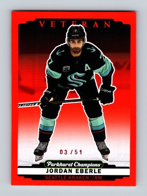 2022-23 Parkhurst Champions Red #111 Jordan Eberle #/51 Seattle Kraken