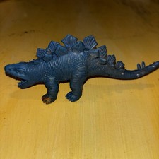 Vintage Dinosaur 80s Chinasaur Stegosaurus Blue Rubber Toy Figure