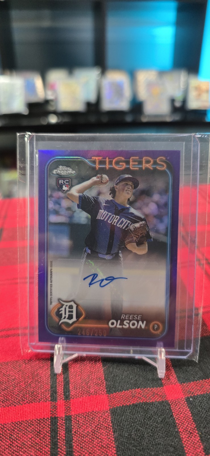 2024 Topps Chrome - Rookie Autographs Reese Olson #RA-RO Purple Refractor /250