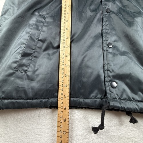 Vintage Champion Sherpa gefüttert schwarz Druckknopfleiste schwarze Jacke Windbreaker Herren Large - Bild 8 von 9