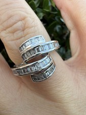 18k gold 1.00 ct natural baguette cut diamond ring With WGI Certification