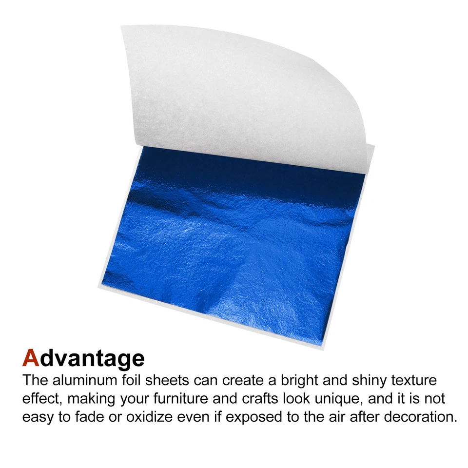 Gold Leaf Foil Sheet, Blue Leaf Papers, 3.3 Inch x 3.1 Inch 200 Pcs - image 4 of 4