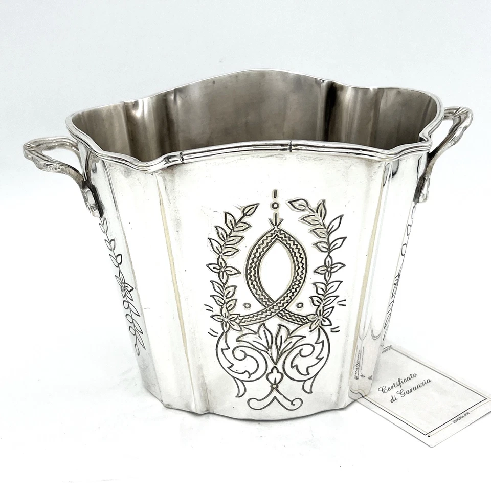 Portabottiglia in argento sheffield silver plated secchiello per Ghiaccio vino  - Immagine 3 di 4