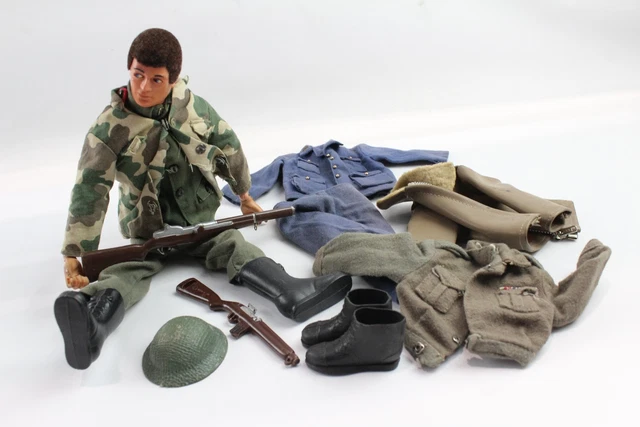 19 Palitoy Action Man Vintage Flocked Hair Eagle Eyes Flexy Hands Clothing