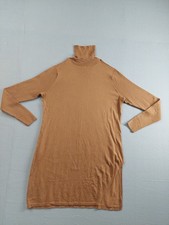 Jessica London Women Sweater Dress 12 Brown Turtleneck Long Sleeve Pullover