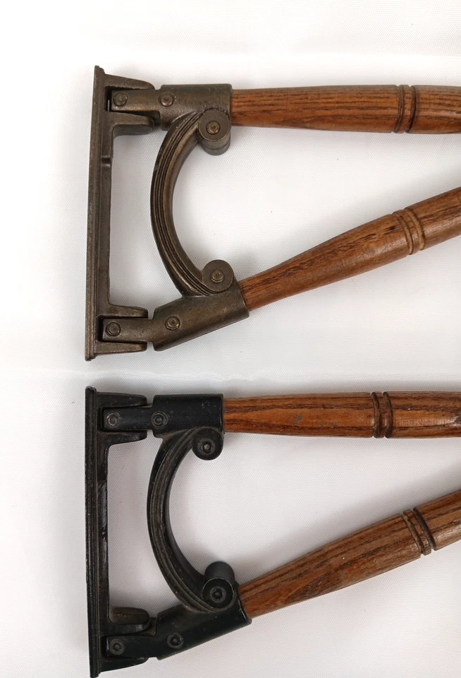 2 Ganchos para Plantas Giratorios De Colección Años 70 ROBLE Madera Metal 7.5" Linterna Lámpara Colgador de Pared Decoración Foto 2 de 4