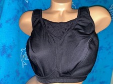 Glamorise 1067 Black Elite Performance Medium Impact WireFree Sports Bra 40DD