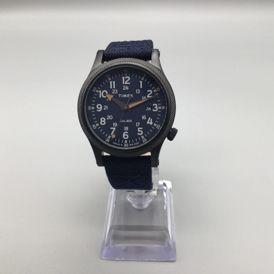 Мужские часы Timex Allied TW2T76100 40 мм черный металлик тон синий DIal Indiglo - Изображение 2 из 4