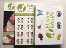 Baby Sign Language Flash Cards 52 Deck + Reference Dictionary Teaching Guide