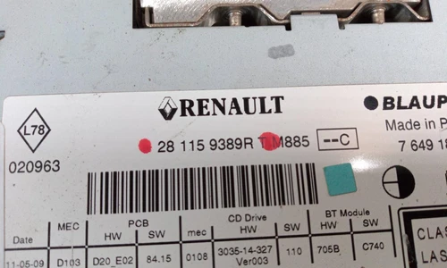 281159389R Sistema Audio/Radio Cd para RENAULT MEGANE III SPORT TOURER 2 526785 - Imagen 7 de 10