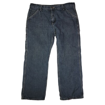 FADED GLORY Mens 38x32 Flannel Lined Carpenter Denim Jeans