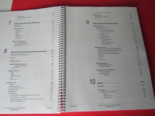 GE Corometrics 250 CX Series Maternal Fetal Monitor Operator's Manual #2036946-0 - Picture 7 of 12