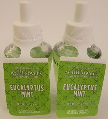 BATH & BODY WORKS (LOT OF 2) EUCALYPTUS MINT HOME FRAGRANCE REFILL 0.8 FL OZ