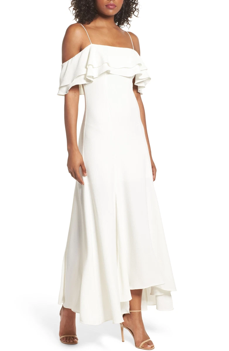 NEW C MEO COLLECTIVE Translation Cold Shoulder GOWN SIZE L 8