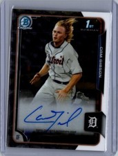 2015 Bowman Draft #BCA-CG Cam Gibson Chrome Draft Pick Autographs