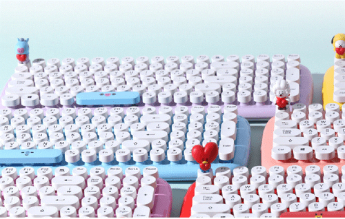 [BTS] BT21 Retro Wireless Keyboard with Character figure Keycap Royche Keyboard - Picture 3 of 16