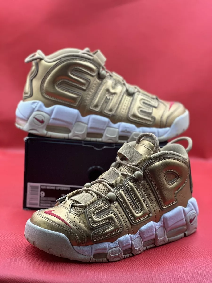 Nike air more uptempo mens gold cheap