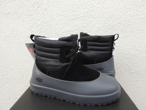 UGG BLACK CLASSIC MINI LACE-UP WEATHER WINTER BOOTS, MEN US 11/ EUR 44 ~ NEW - Afbeelding 1 van 5