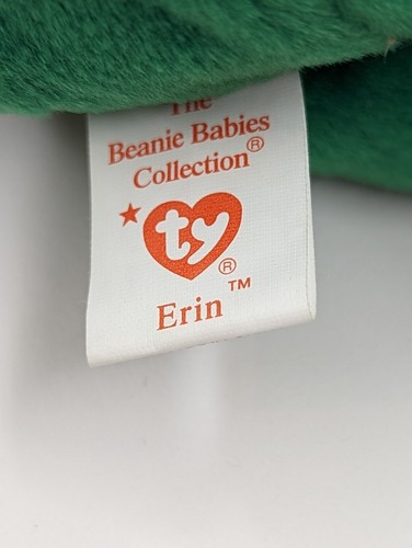 Beanie Baby Erin irischer Bär Plüschtier Stofftier Ty St Patricks New Old Stock - Bild 5 von 12