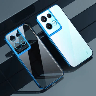 Funda enchapada suave transparente para OPPO Reno 10 8 Pro Find X5 X3 X2 Lite A17 A16