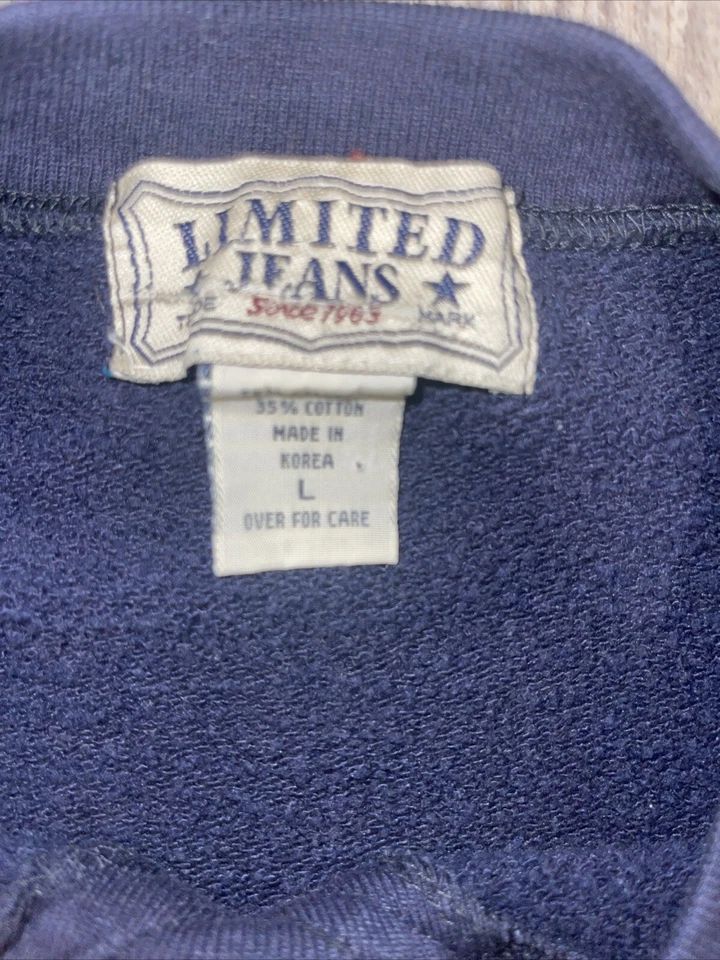 VTG 90s Limited Jeans Women Size Large Embroidered Sweater Crewneck - Изображение 3 из 3