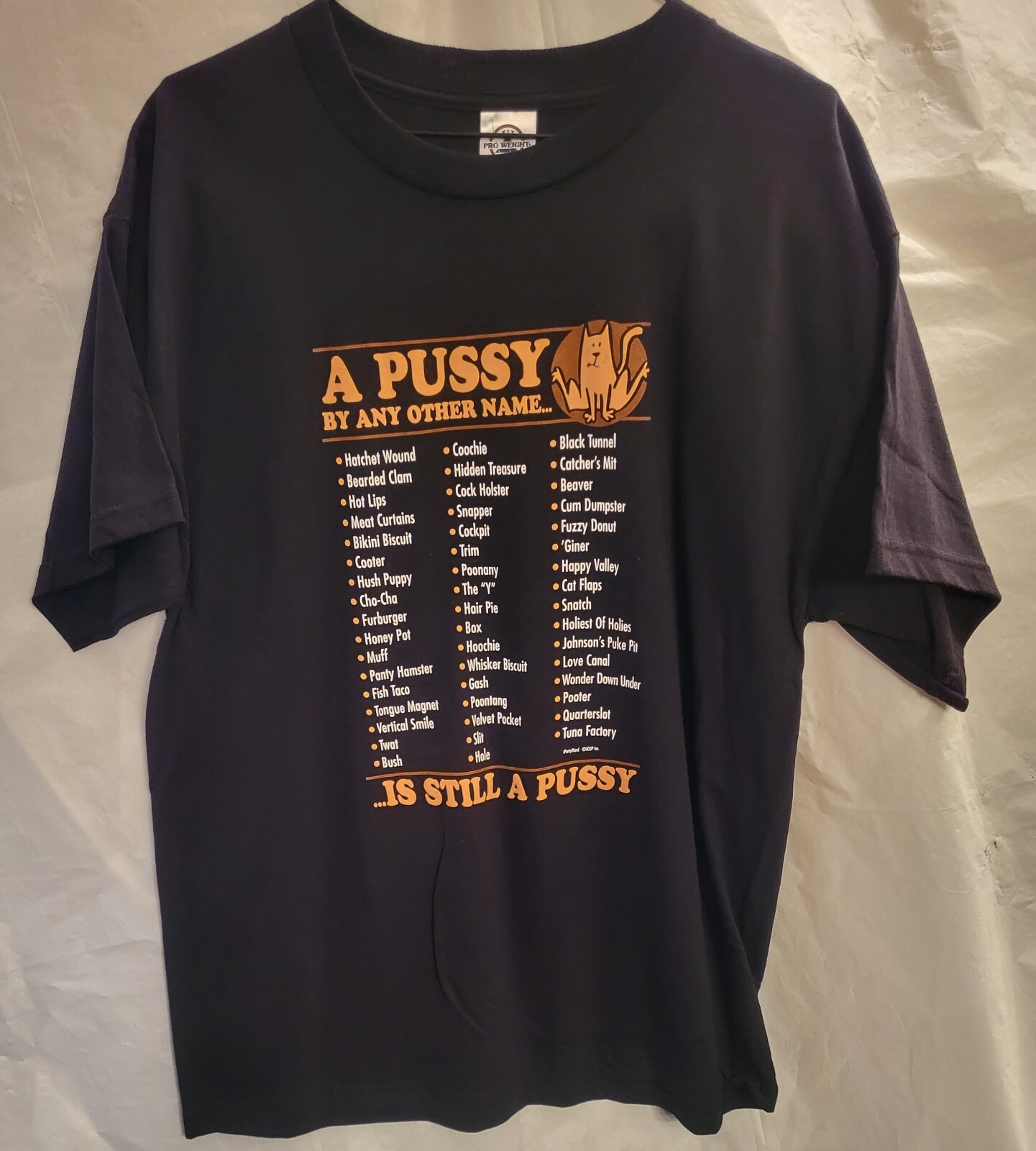 ALTRA T SHIRT NOVITÀ UNA PUSSY BY ANY OTHER NAME 50 DETTI ""L"" 1 SD BLK YELL