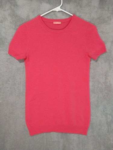 J Crew Sweater Womens XS Pink Cashmere Crew Neck Pullover Short Sleeve