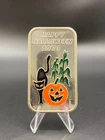 Colorized 1973 Ceeco Mint Happy Halloween 1-oz .999 Fine Silver Ceeco Art Bar