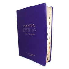 Biblia Letra Súper Gigante 19 puntos RV1960 imit piel lila con indice