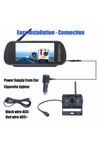 7" Car TFT LCD Mirror Monitor Car Rear View Backup Camera Parking 3 Cameras Inc. - Picture 2 of 10