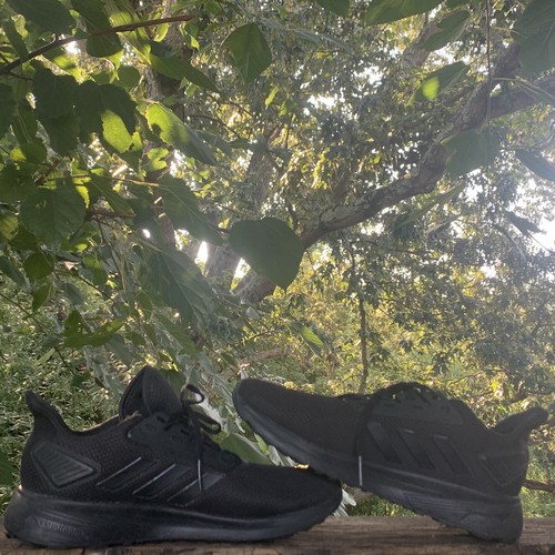 ADIDAS Cloudfoam Adiwear 3 Stripe Duramo ALL BLACK Running Shoes Sz 9.5 ❤️sj7m53 - Picture 6 of 11