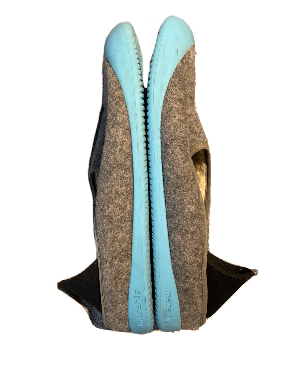 Mahabis Classic Slipper Wool Slip On Removable Insole Grey  display picture 2