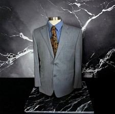 Canali Made in Italy Water Resistant Blue Grey Gingham Sports Coat Sz 44R Jacket