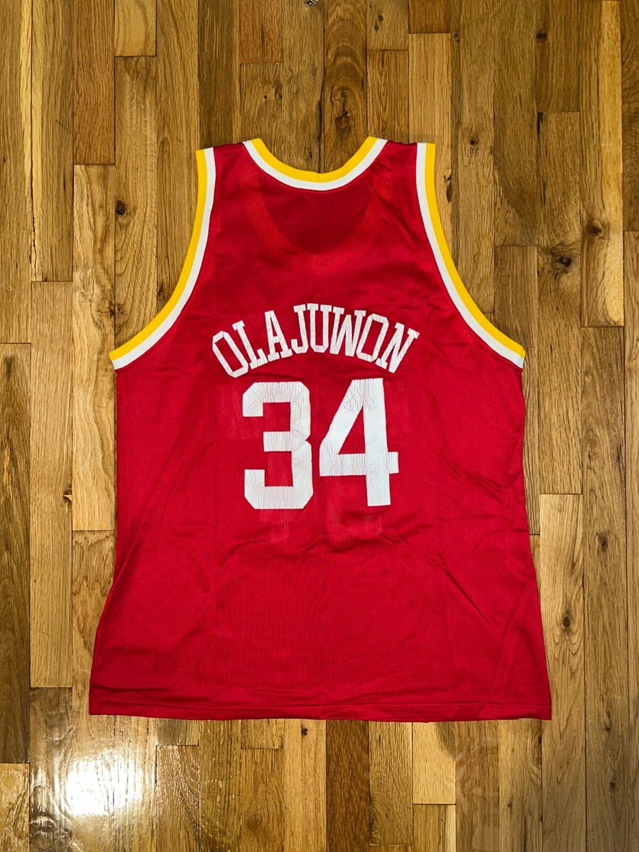 HAKEEM OLAJUWON Houston Rockets Vintage Champion Jersey 48 NBA