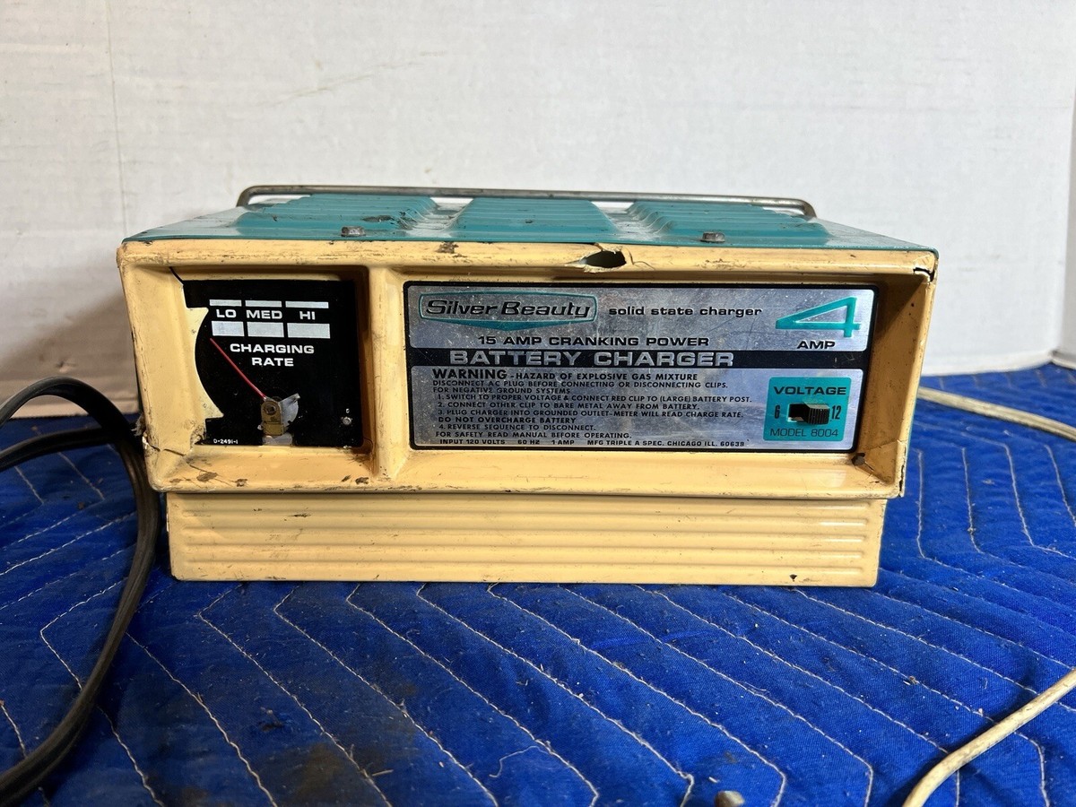 置物 vintage battery charger JUNK Vintage SILVER BEAUTY Battery Charger 4 Amps 6 & 12 Volts Model