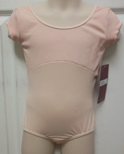 Mirella Rib Bodice Cap Sleeve Leotard Pink Dance Ballet Girls 4-6 M533C