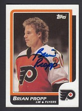 Brian Propp Hand Signed 1986-87 Topps Hockey Card #86 Flyers COA