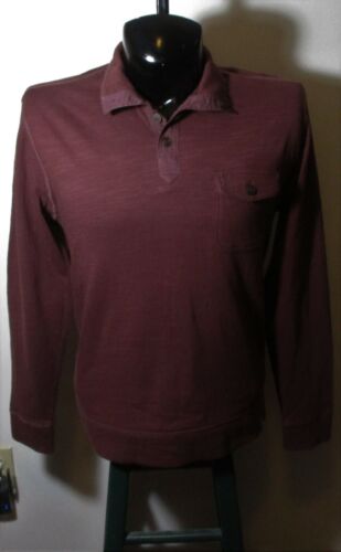 Men's LUCKY BRAND Burgundy Long Sleeve Jersey Polo Shirt Size M NWT - Picture 1 of 6