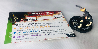 HorrorClix Pirat Zombie #057 Gold Super Rare Figur Modell Vintage Horror Clix