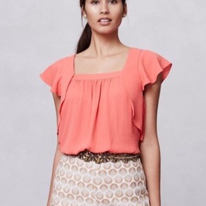 coral chiffon top