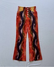 1960s 1970s Denim Flared Pants 60s 70s