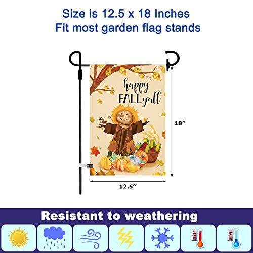 Seasonal Garden Flags Set of 12 Double Sided 12 x 18 Inch Yard Flags