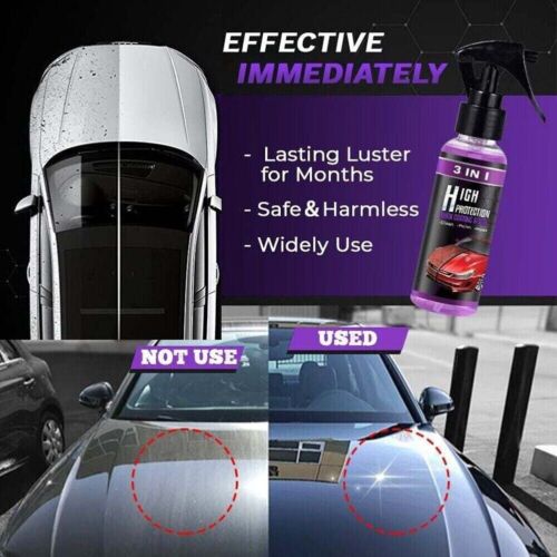 3-in-1 High Protection Quick Car Coat Ceramic Coating Spray Hydrophobic 100ml US - Picture 2 of 11