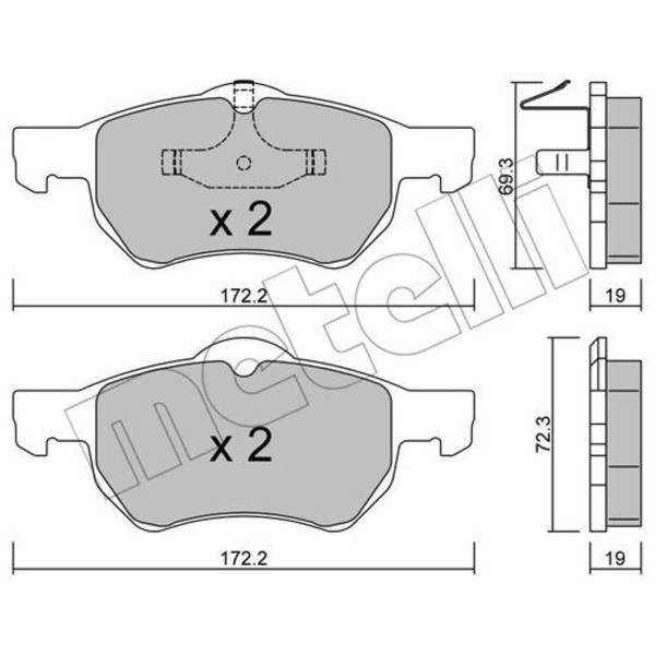 Metelli BremsbeläGe Vorne FüR Chrysler Voyager IV Voyager/Grand Plymouth-image